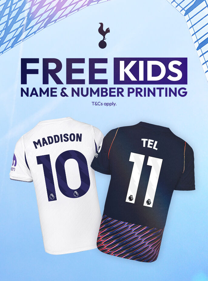 Free Kids Name & Number Printing