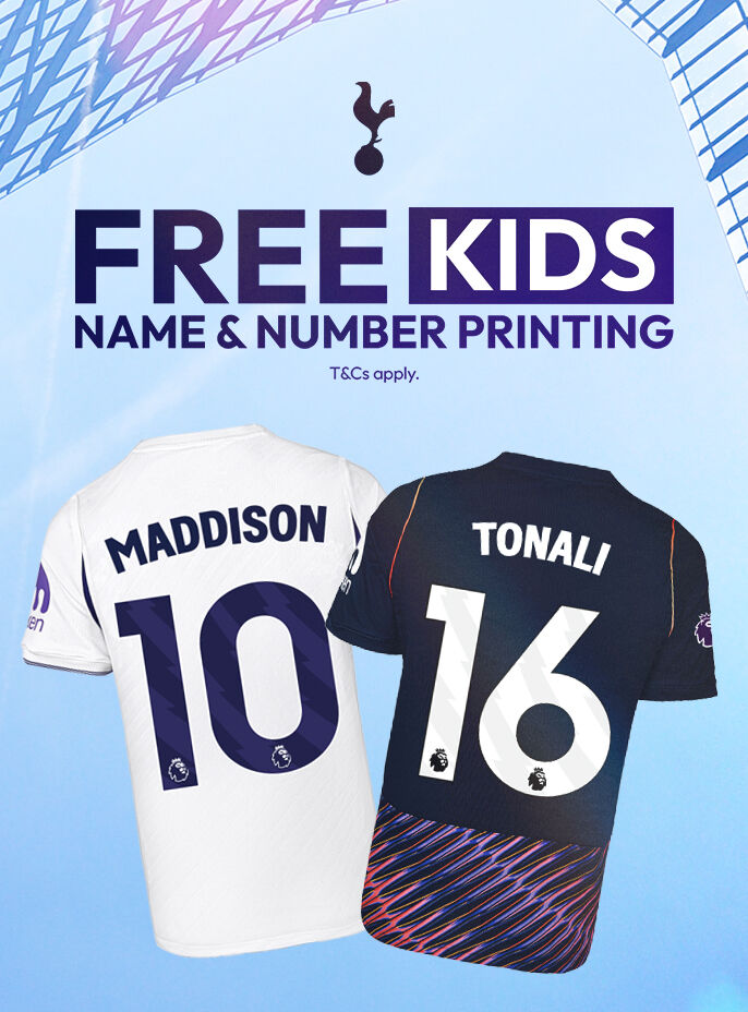 Free Kids Name & Number Printing