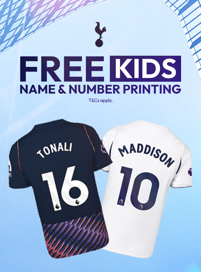 Free Kids Name & Number Printing