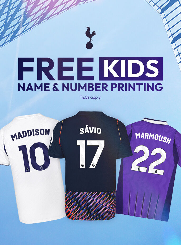 Free Kids Name & Number Printing