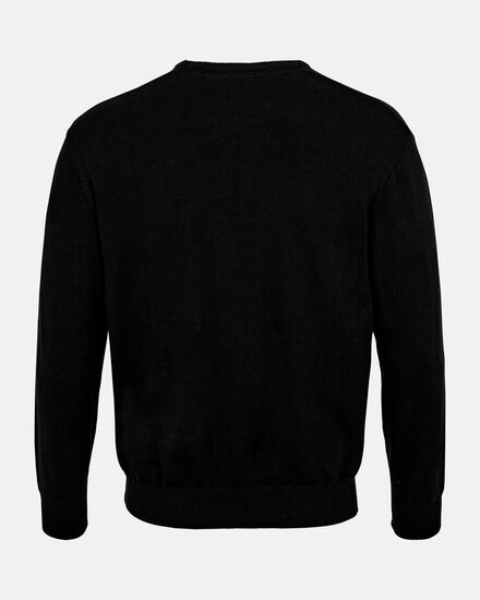 Spurs Mens Black Crew Neck Cotton Jumper