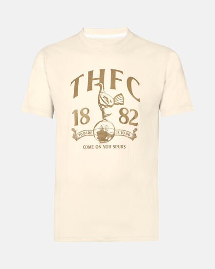 Spurs Mens Retro Print Cream T-Shirt