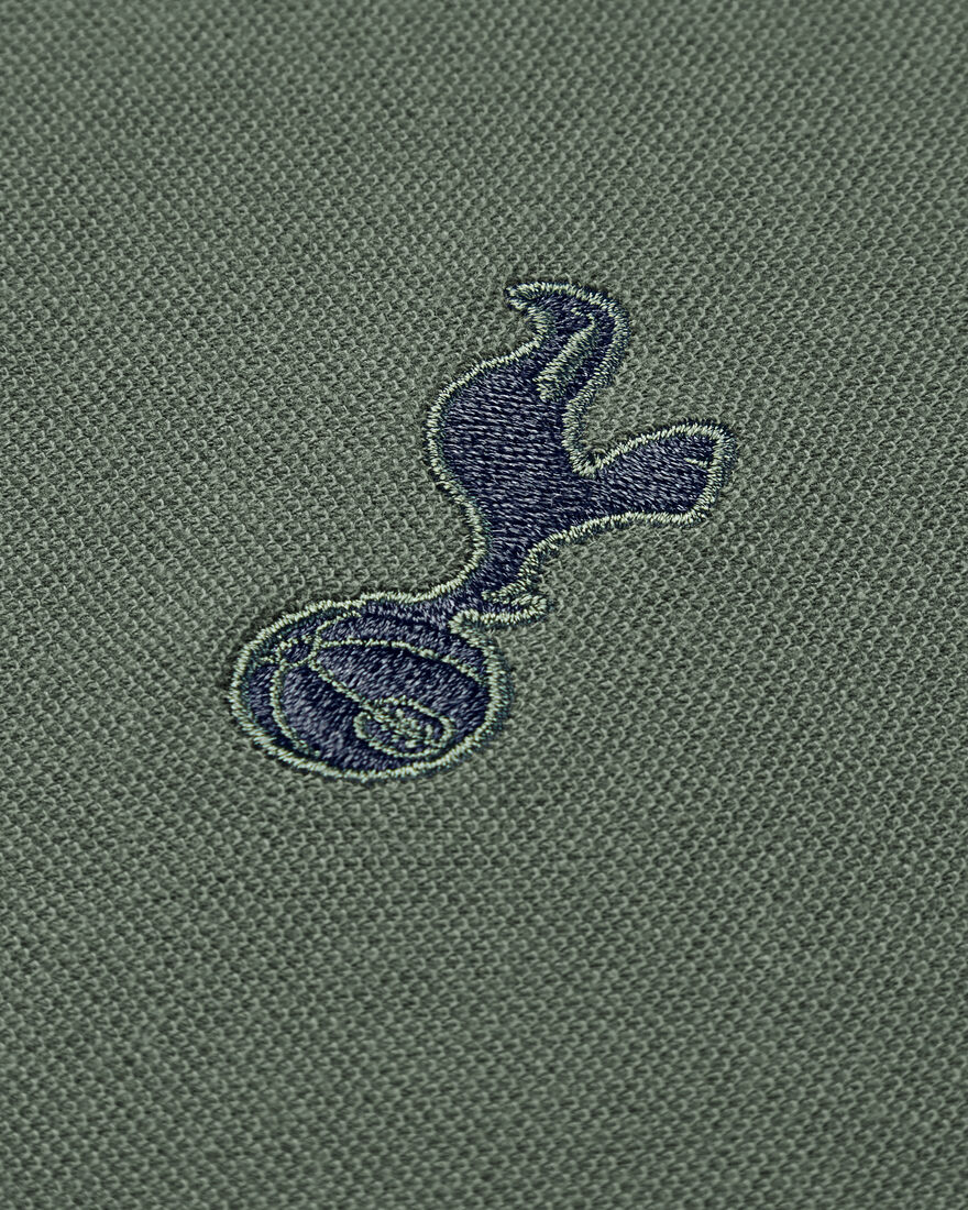 Spurs Mens Tipped Cotton Pique Green Polo
