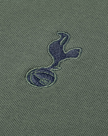 Spurs Mens Tipped Cotton Pique Green Polo