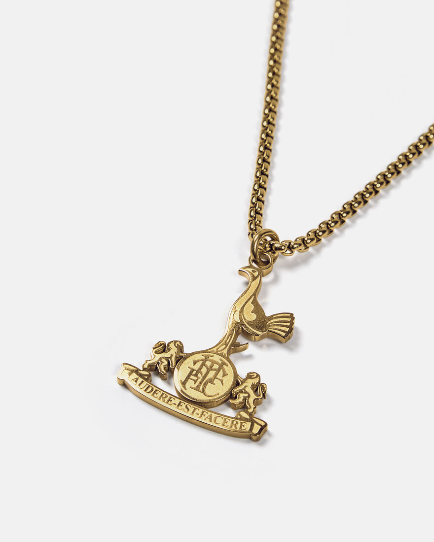 Spurs Retro Crest Gold Plated Necklace