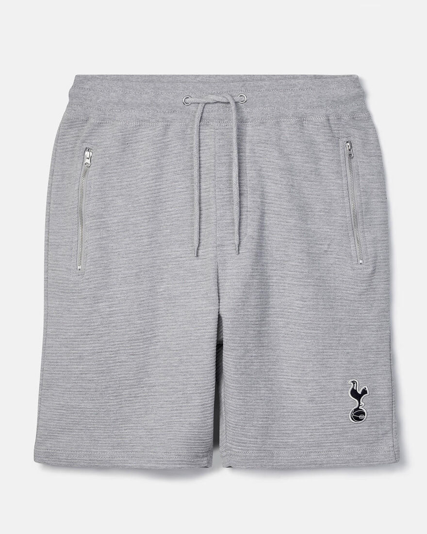 Spurs Mens Grey Stripe Textured Shorts