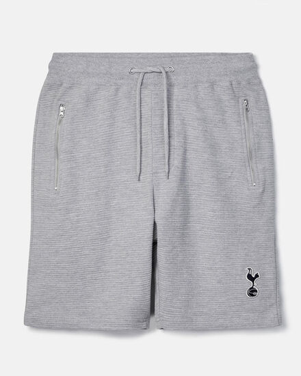 Spurs Mens Grey Stripe Textured Shorts