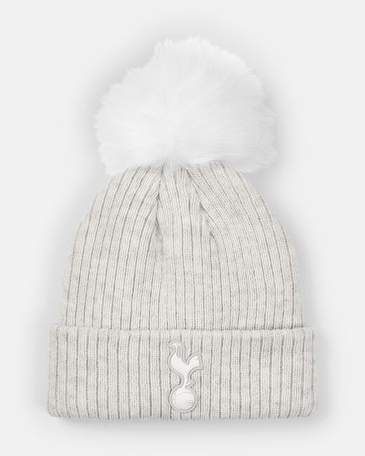Spurs Womens Grey Marl Pom Beanie