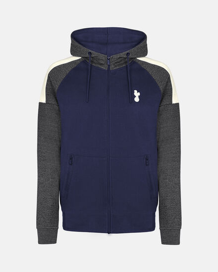 Spurs Mens Contrast Sleeve Navy Hoodie