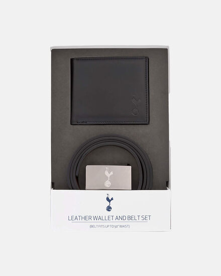 Spurs Mens Leather Belt And Wallet Set