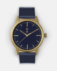 Spurs Mens Navy Leather Watch