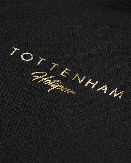 Spurs Womens 1/4 Zip 'Tottenham Hotspur' Black Sweatshirt
