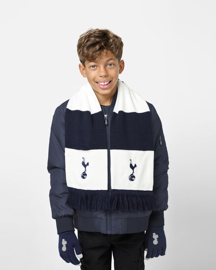 Spurs Kids Navy And White Bar Scarf