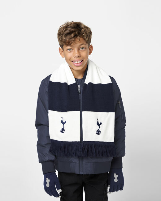 Spurs Kids Navy And White Bar Scarf