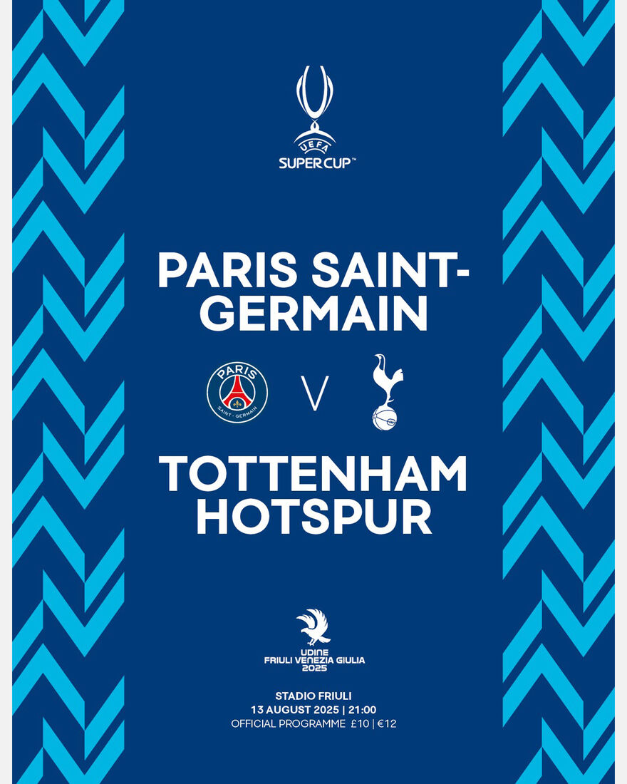 Tottenham Hotspur vs PSG Super Cup Final Matchday Programme