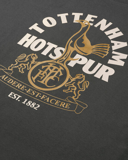 Spurs Mens Retro Print Dark Grey T-Shirt
