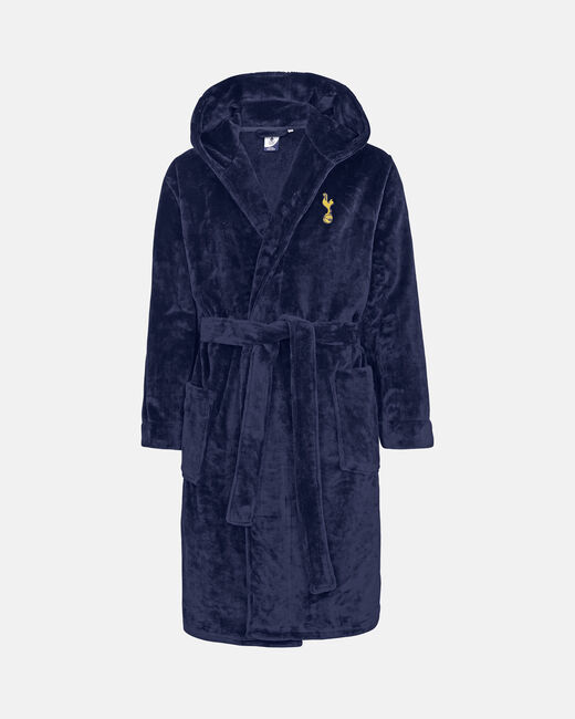 Spurs Mens Navy Fleece Dressing Gown Robe