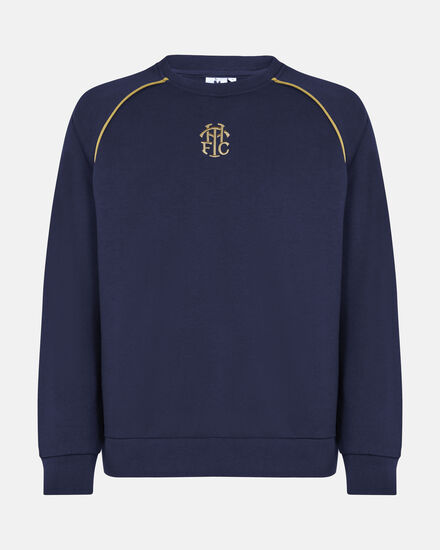 Spurs Mens THFC Gold Embroidered Navy Sweatshirt