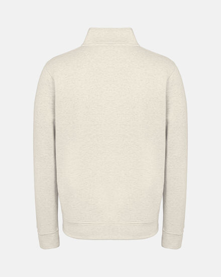 Spurs Mens Metal Crest 1/4 Zip Cream Sweatshirt