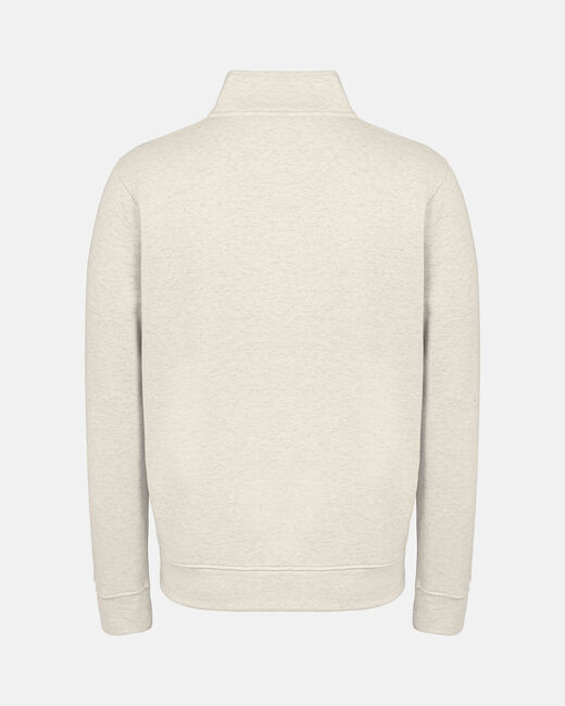 Spurs Mens Metal Crest 1/4 Zip Cream Sweatshirt