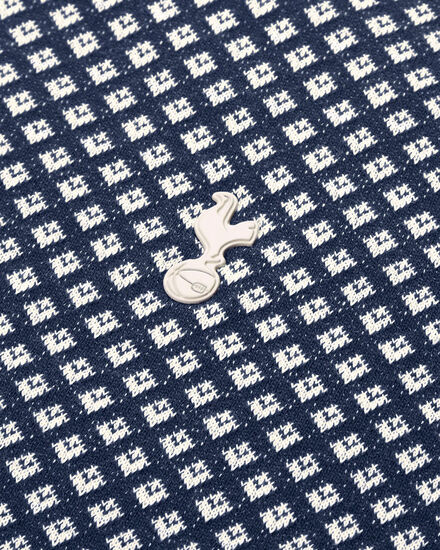 Spurs Mens Navy Yarn Dyed Jaquard Pattern Polo