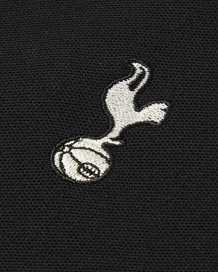 Spurs Mens Tipped Cotton Pique Black Polo
