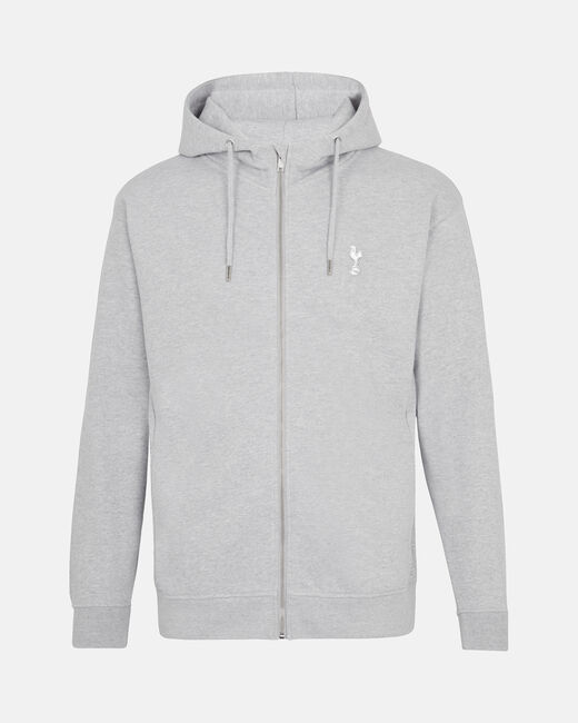 Spurs Mens Essential Zip Up Grey Hoodie