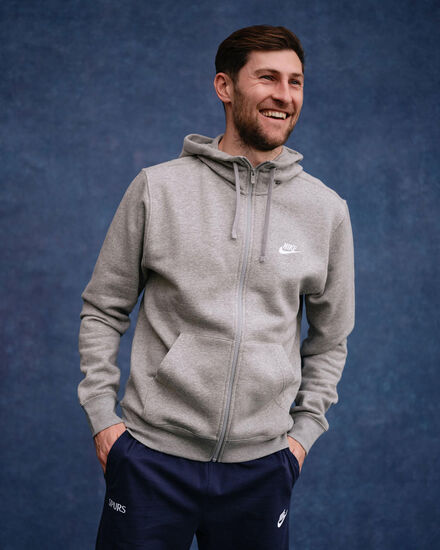 Spurs Nike Mens Grey Club Zip Hoodie