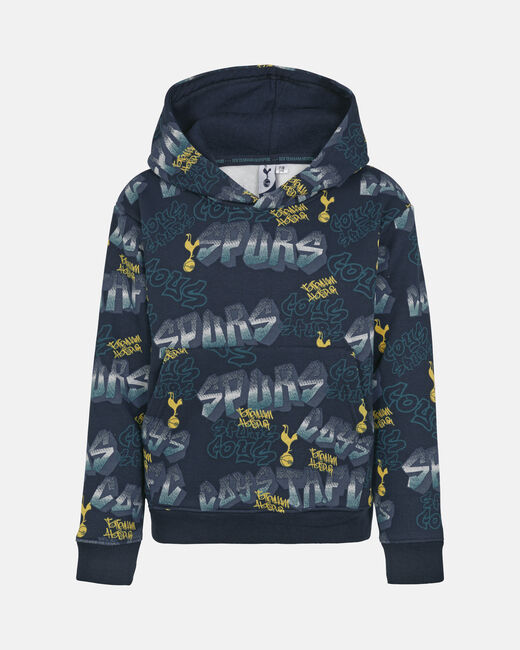 Spurs Kids Graffiti Print Navy Hoodie