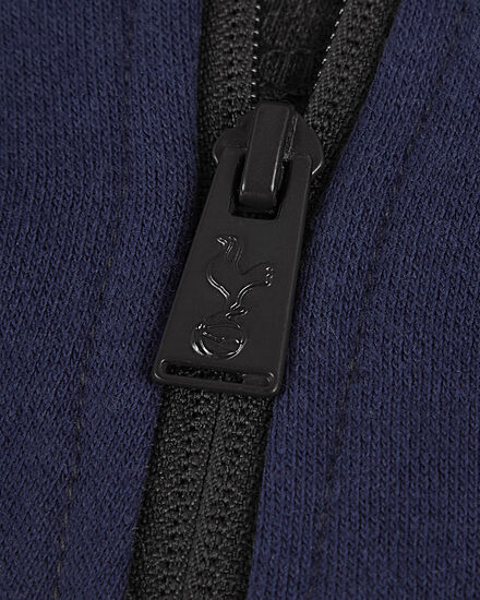 Spurs Mens Colour Block 1/4 Zip Dark Grey Hoodie