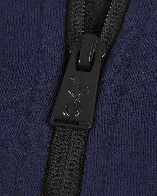 Spurs Mens Colour Block 1/4 Zip Dark Grey Hoodie