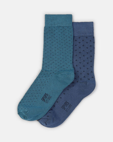 Spurs Adult Bamboo Yarn 2 Pack Mix Print Socks