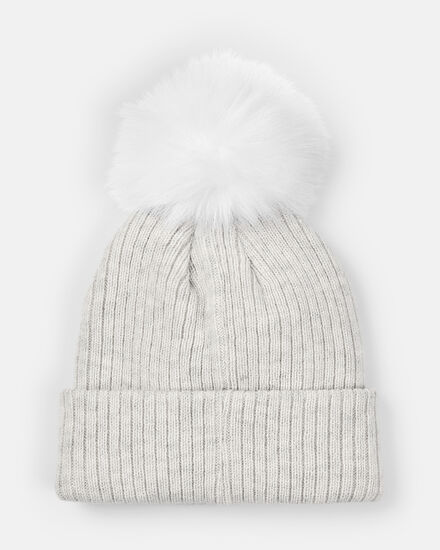 Spurs Womens Grey Marl Pom Beanie