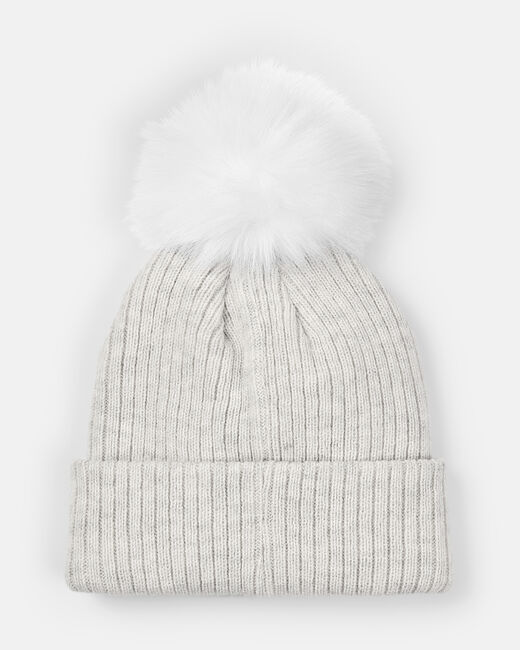 Spurs Womens Grey Marl Pom Beanie