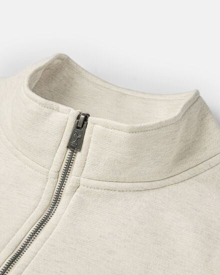 Spurs Mens Metal Crest 1/4 Zip Cream Sweatshirt