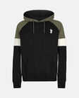 Spurs Mens Contrast Raglan Sleeve Black Hoodie