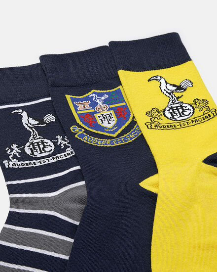 Spurs Adult 3 Pack Retro Yellow Socks