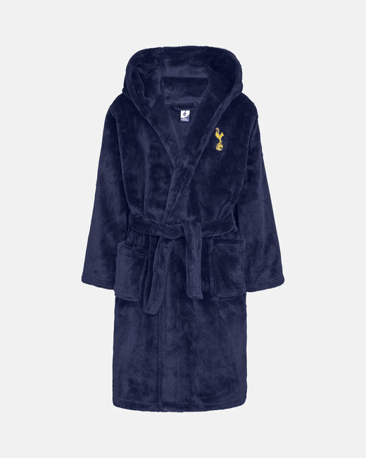 Spurs Kids Navy Fleece Dressing Gown Robe