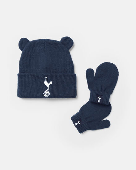 Spurs Infant Hat And Mitten Navy Set
