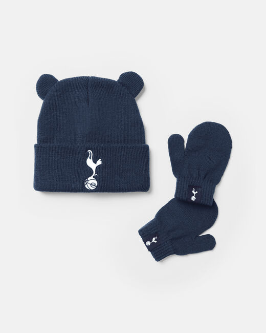 Spurs Infant Hat And Mitten Navy Set