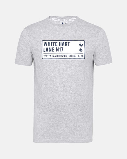 Spurs Mens White Hart Lane Street Sign Grey T-Shirt