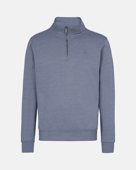 Spurs Mens Metal Crest 1/4 Blue Sweatshirt