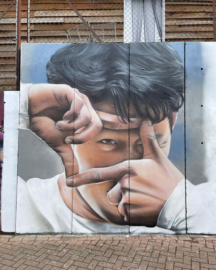 Spurs Son Graffiti Collection Celebration Pose Framed Print