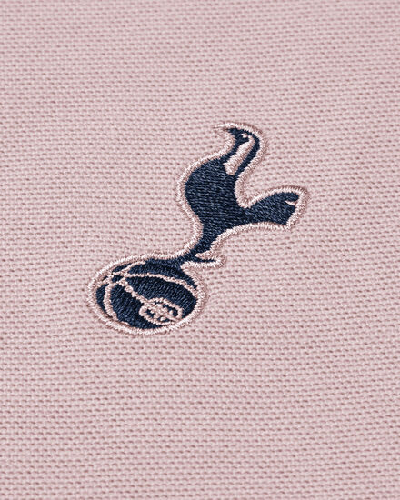 Spurs Mens Tipped Cotton Pique Pink Polo
