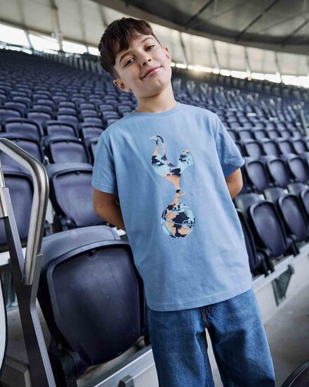 Spurs Kids Cockerel Print Blue T-Shirt