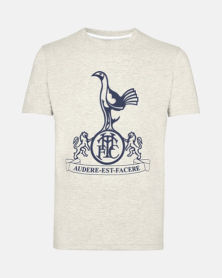 Spurs Mens Retro Crest Print Grey T-Shirt
