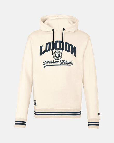 Spurs Mens London Varsity Cream Hoodie