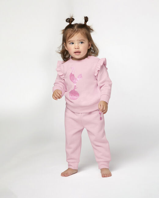 Spurs Baby Cockerel Print Glitter Pink Set