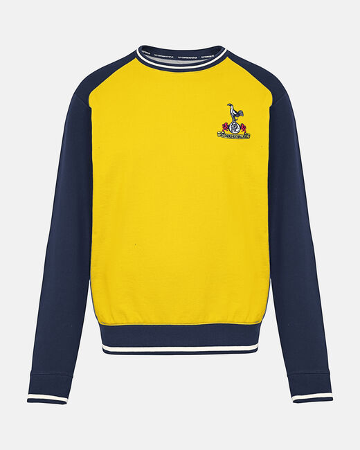 Spurs Mens Retro Crest Yellow Sweatshirt