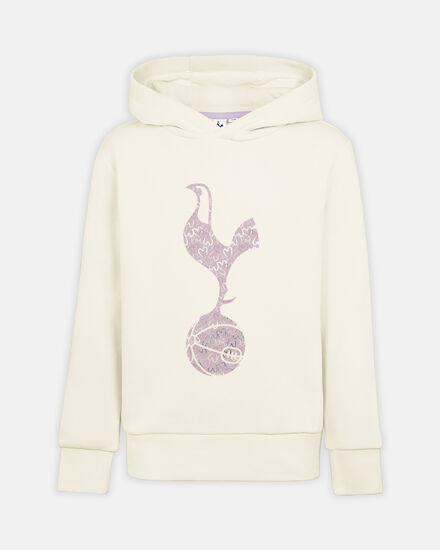 Spurs Kids Cream Heart Print Cockerel Hoodie